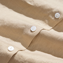 大人の抜け感と可愛さ叶えるリネン ブラウス　日除けにも活躍可能　 リネン100％　ベージュ　　230503-3 8枚目の画像