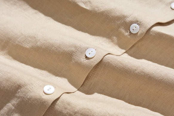 大人の抜け感と可愛さ叶えるリネン ブラウス　日除けにも活躍可能　 リネン100％　ベージュ　　230503-3 8枚目の画像