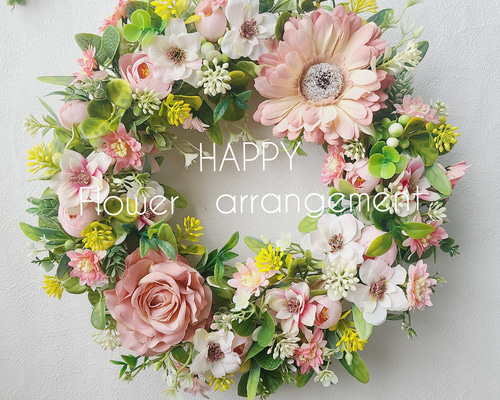 通販 送料無料  商品名【芽依】ゆきこ様専用♥ローズとガーベラのフラワーリース Flower Leasing
