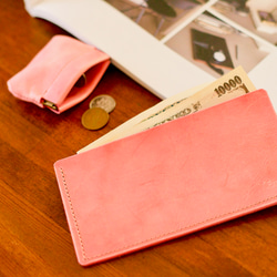 Creema限定　コインケースと札入れのセット　ワンプッシュでガバっと開く イタリアン本革ヌメ革コインケース ミニ財布　 8枚目の画像