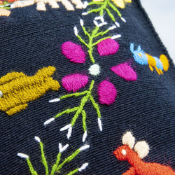手縫いメキシカンハンモックバッグ 刺繍トートバッグ 手刺繍ショルダーバッグ ウールメキシカン織りバッグ 手織りバッグ クリスマス 16枚目の画像