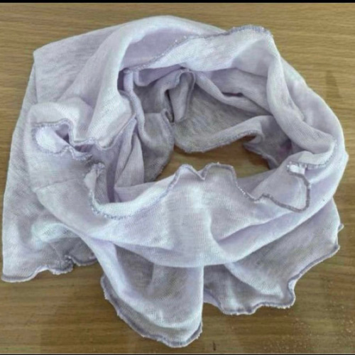 ゆったりリネン麻100%ラベンダー&スラブ生地シングルウェーブ手作り  