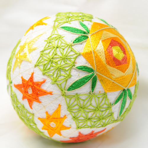 手まりN49 バラと麻葉 直径11.5cm[てまり 手毬 手鞠] その他インテリア