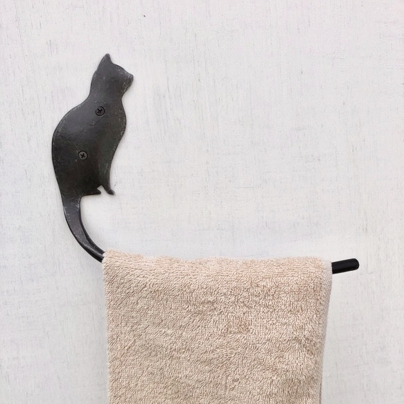ちゅんも様オーダー品 猫のタオルハンガー ペーパーホルダーセット 