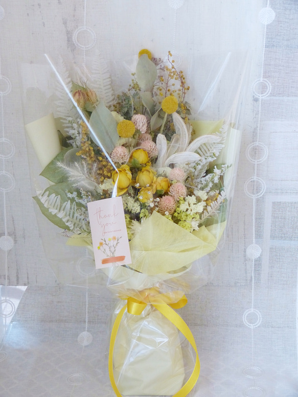 dried flower bouquet  【soft yellow】 3枚目の画像