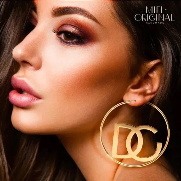 名入れ♡イニシャル✨フープピアス 2文字 カスタムピアス ヒップホップ