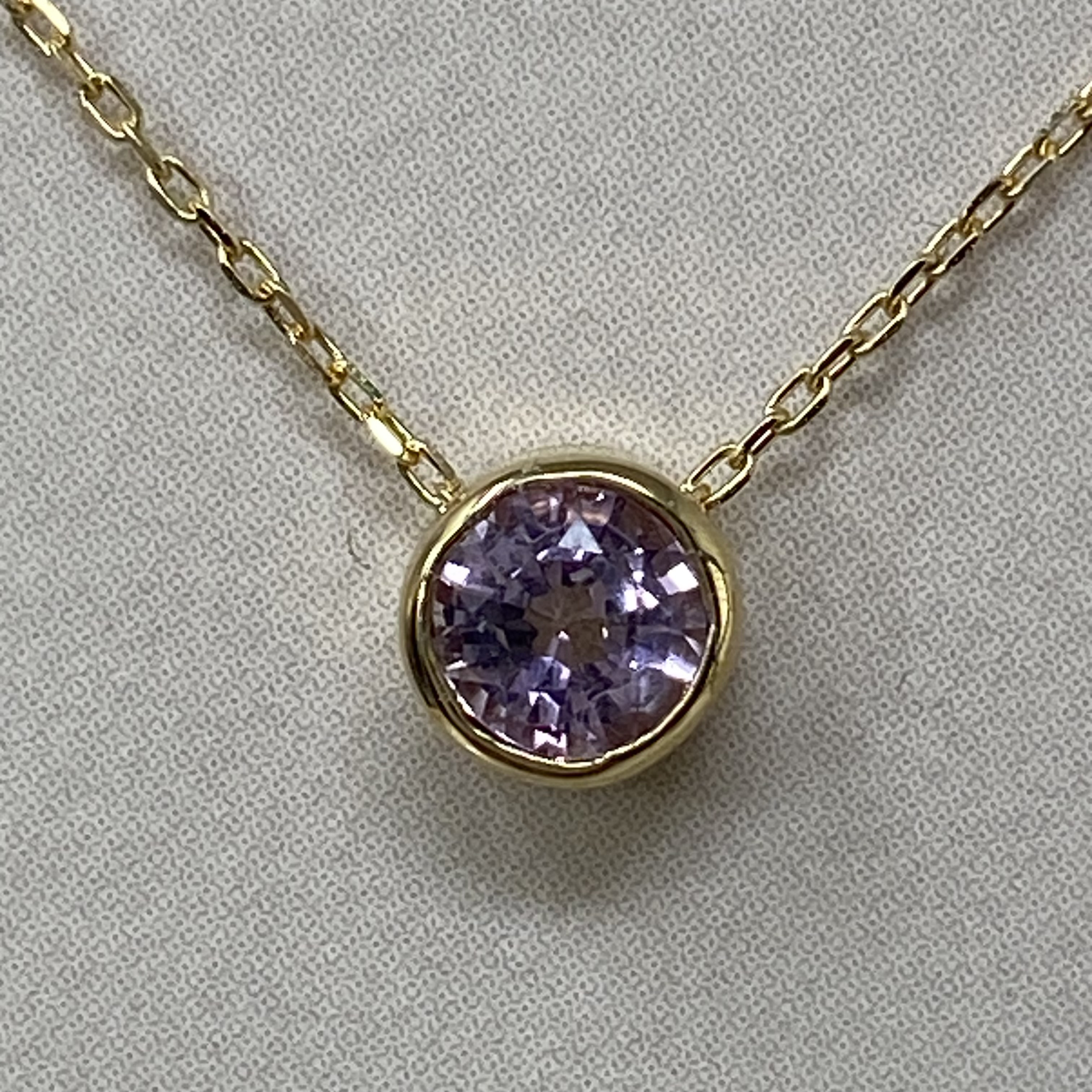 k18YG AU750 18金 天然ピンクインペリアルトパーズ 0.42ct ペンダント  