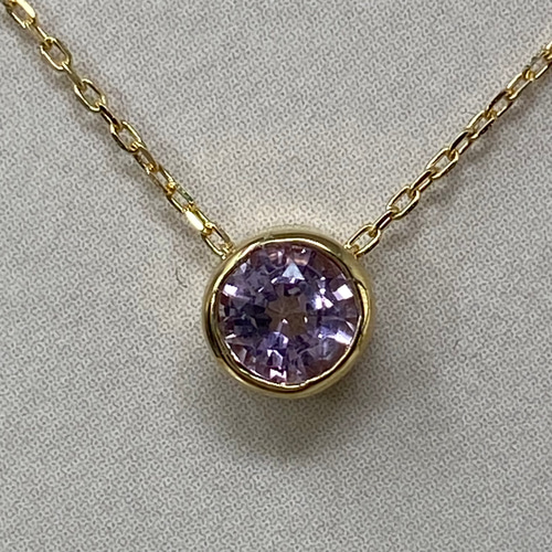 k18YG AU750 18金 天然ピンクインペリアルトパーズ 0.42ct ペンダント 