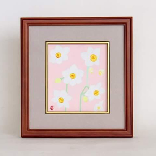 絵画・アクリル画】極月 水仙 ( すいせん ) 茶花 シリーズ｜アート 花