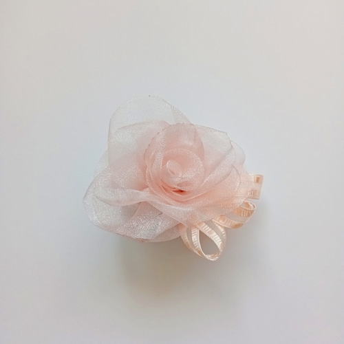 ラッピング無料☆華やかオーガンジーリボンの薔薇 1輪 2way