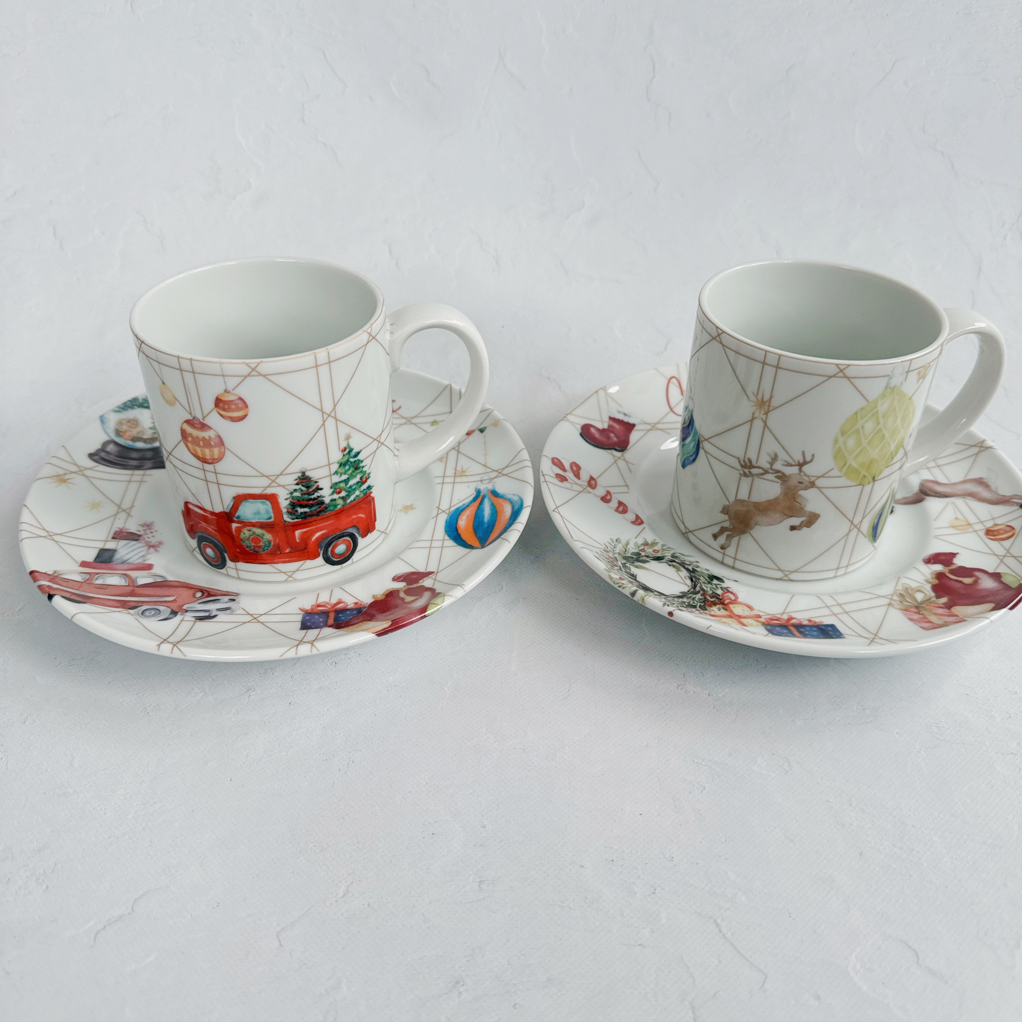 【新品/未使用】ポーセラーツ/カップ＆ソーサー２客セット