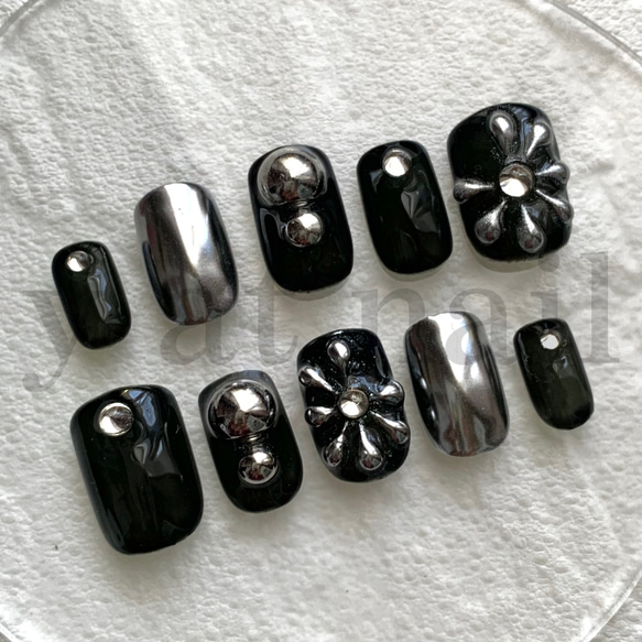 サイズオーダー】[Y013]デイジー ネイルチップ 韓国 ギャル 花