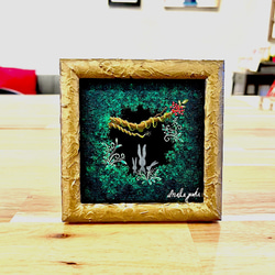 ミニ絵画 12cm角 絵画 原画 クラゲの絵 クラゲ 絵画 inabayuka