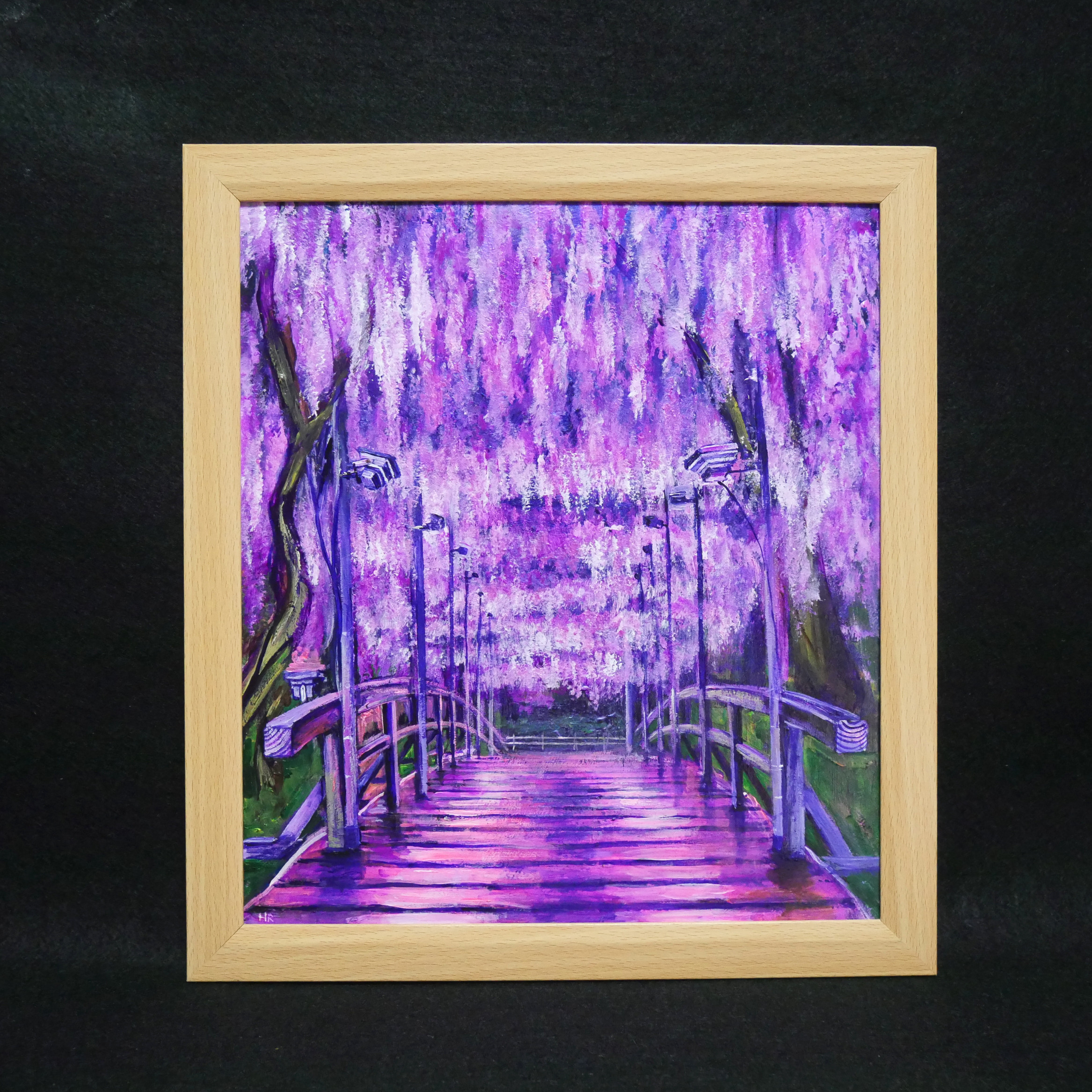 油絵 油彩 油彩画 絵 絵画 【藤の花の橋】 | HIROSHI1990
