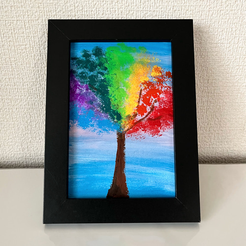 専用ページ【ハガキサイズ】開運絵画 金のなる木 虹の架け橋 ユニコーン 幸せ運ぶ虹色の木ハガキサイズ 絵画 happy24 通販 17674179