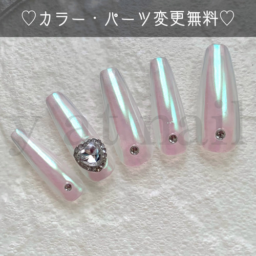 サイズオーダー】[Y009]スポットライト ネイルチップ 韓国 ちゅるん