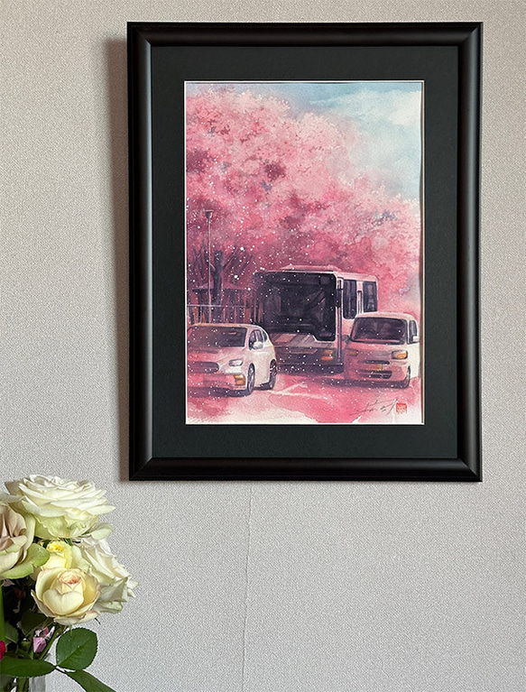 水彩アート「春の交差点」手描き、1点物、真筆。 水彩アート「春の交差点」手描き、1点物、真筆。 【公式通販】