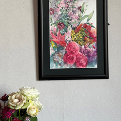 水彩アート「春の交差点」手描き、1点物、真筆。 eb148831b2427cb3b8e2046147c629