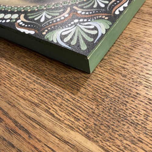 受注制作］［原画］ペット似顔絵アート×マンダラアート◇24cm角 記念日  