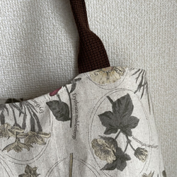 《受注製作》レトロな花の丸いラインのトートバッグ 2枚目の画像