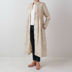 着物リメイク 大島紬(9マルキ)から後ろボタンのピンタックワンピース(L) 8453480626b0a1ef7ca9cb9c26b97f