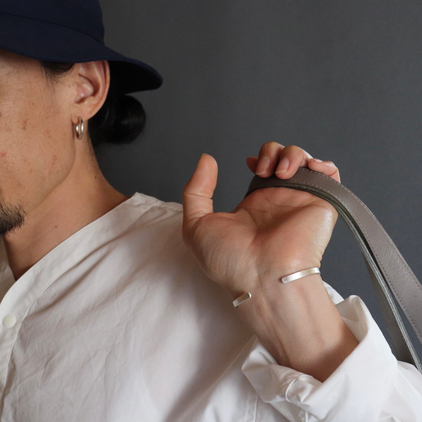 freckle.【shirabeしらべ3.5】silver/幅約4.3㎜×厚約2.0㎜ 受注制作/バングル/メンズ