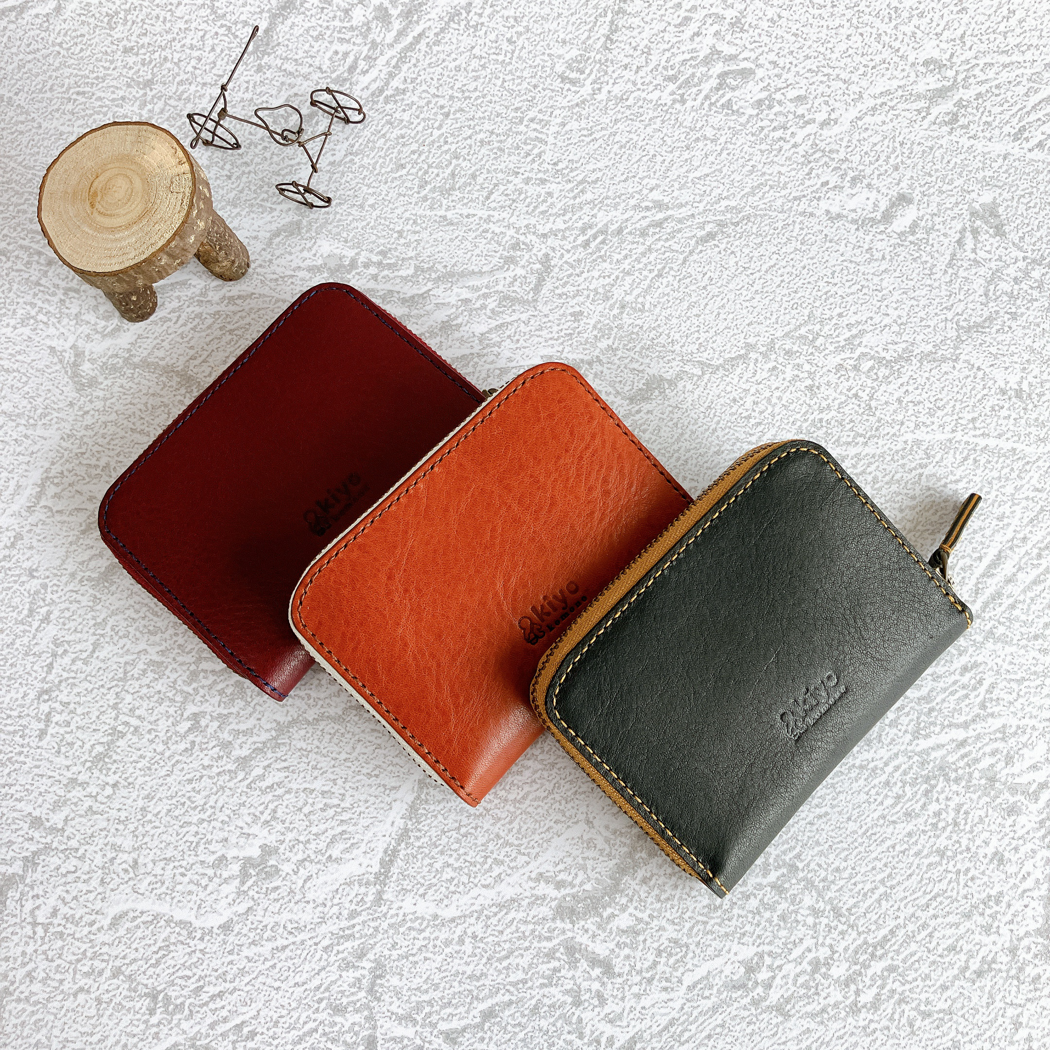 【コンパクトウォレット】小銭入れ　財布　レザー（ブラウン　茶・ワインレッド・ブラック　黒）