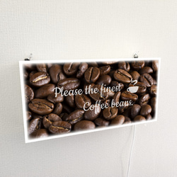 【壁掛け】珈琲 コーヒー豆 コーヒービーンズ カフェ 喫茶 お家カフェ 店舗 自宅 照明 看板 置物 雑貨 ライトBOX 4枚目の画像