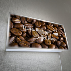 【壁掛け】珈琲 コーヒー豆 コーヒービーンズ カフェ 喫茶 お家カフェ 店舗 自宅 照明 看板 置物 雑貨 ライトBOX 3枚目の画像