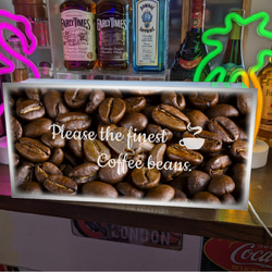【壁掛け】珈琲 コーヒー豆 コーヒービーンズ カフェ 喫茶 お家カフェ 店舗 自宅 照明 看板 置物 雑貨 ライトBOX 2枚目の画像