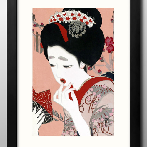 2500□ポスター アート 絵画『北野恒富』北欧 A3 イラスト デザイン