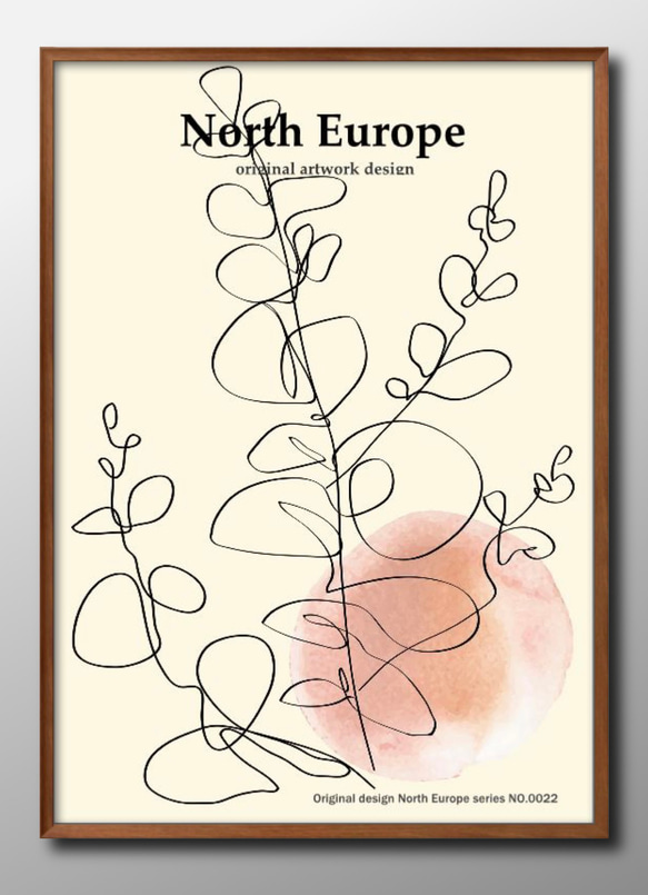 7570■ポスター アート 絵画『ノースヨーロッパ　ボタニカル』北欧 A3 イラスト デザイン マット紙 1枚目の画像