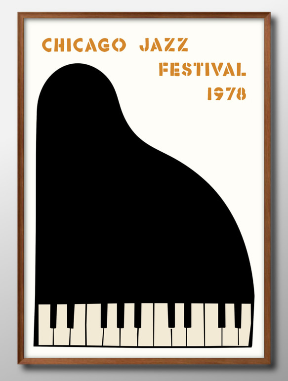 11354□ポスター アート 絵画『ジャズ ピアノ 音楽 JAZZ』北欧 A3