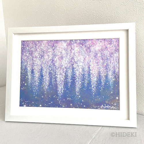 癒しの花 藤｜アクリル絵の具原画作品 絵画 HIDEKI 通販 17675536