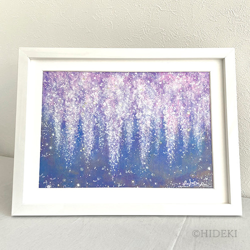 癒しの花 藤｜アクリル絵の具原画作品 絵画 HIDEKI 通販 17675536