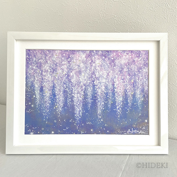 癒しの花 藤｜アクリル絵の具原画作品 絵画 HIDEKI 通販｜Creema 