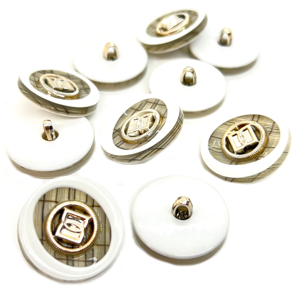 1個】ボタン☆o/25mm☆ホワイト 飾りボタン シャンクボタン 