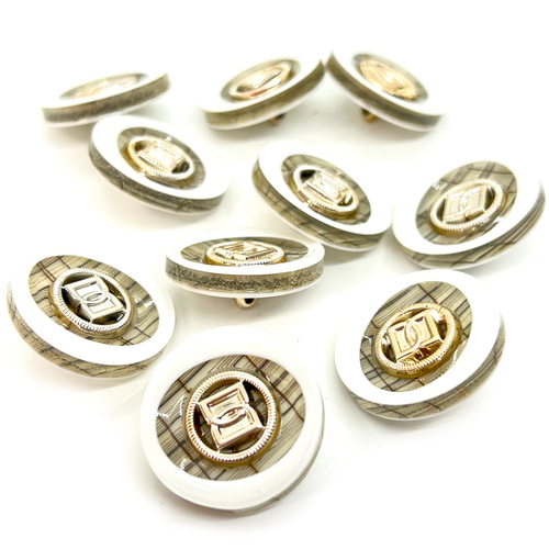 1個】ボタン☆o/25mm☆ホワイト 飾りボタン シャンクボタン