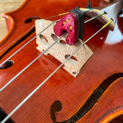 手縫いで創ったヴァイオリン用 レザーミュート　二枚重ねタイプ『AM - O - Topolino 304』 2枚目の画像