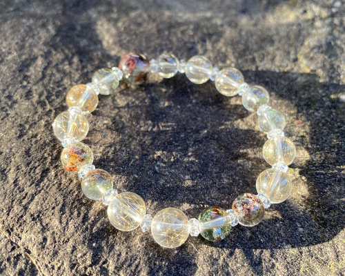 天然石ブレスレット / ガーデンクォーツ / シルバールチル