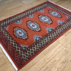 部落地毯] 巴基斯坦地毯 高品質 Gazeni 羊毛 122x78 公分 赤土色 第7張的照片