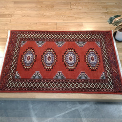 部落地毯] 巴基斯坦地毯 高品質 Gazeni 羊毛 122x78 公分 赤土色 第1張的照片