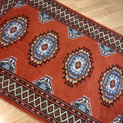 部落地毯] 巴基斯坦地毯 高品質 Gazeni 羊毛 122x78 公分 赤土色 第8張的照片