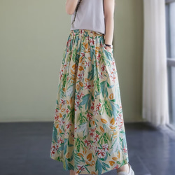 【3色】コットン 花柄 スカート レディース 綿 コットンスカート T-00004 8枚目の画像