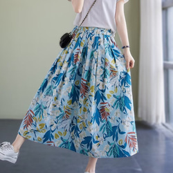 【3色】コットン 花柄 スカート レディース 綿 コットンスカート T-00004 11枚目の画像