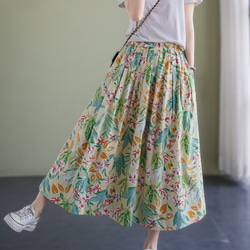 【3色】コットン 花柄 スカート レディース 綿 コットンスカート T-00004 6枚目の画像