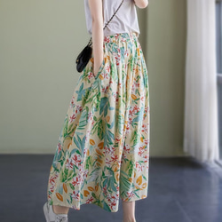 【3色】コットン 花柄 スカート レディース 綿 コットンスカート T-00004 10枚目の画像
