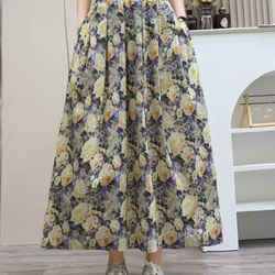 【3色】コットン 花柄 スカート レディース 綿 コットンスカート T-00004 4枚目の画像