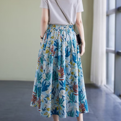 【3色】コットン 花柄 スカート レディース 綿 コットンスカート T-00004 13枚目の画像