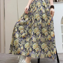 【3色】コットン 花柄 スカート レディース 綿 コットンスカート T-00004 5枚目の画像